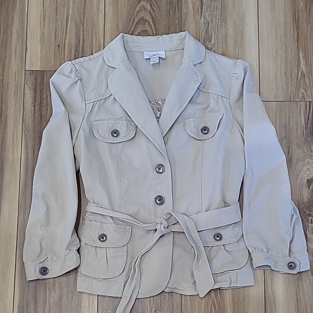 Loft Beige Belted Blazer